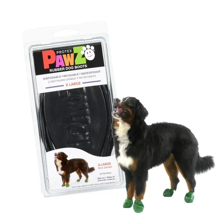 Pawz Disposable Boots X-Large 5" Black 12Pk