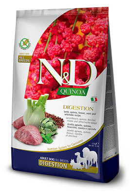 FARMINA N&amp;D DOG QUINOA DIGESTION LAMB MED/MAX 5.5lb/2.5kg