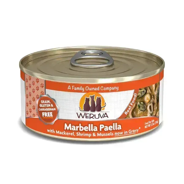 Weruva Classic Cat 'Marbella Paella' With Mackerel, Shrimp &amp; Mussels In Gravy 5.5oz/155g