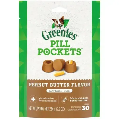 Greenies Dog Pill Pockets Peanut Butter 30 Capsule Size 7.9oz