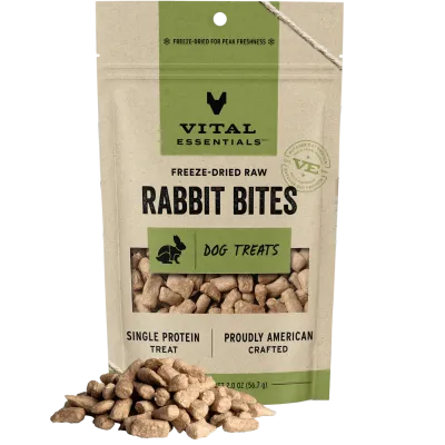 Vital Essentials Freeze Dried Rabbit Bites 2oz