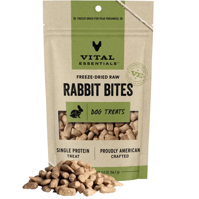 Vital Essentials Freeze Dried Rabbit Bites 2oz