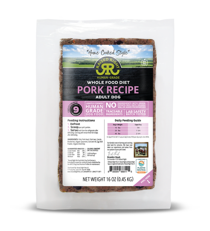 Raised Right Dog Original Pork Recipe 16oz