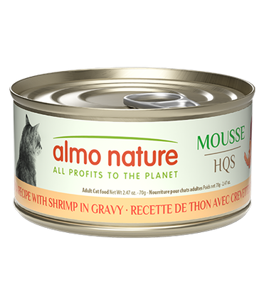 Almo Cat HQS Mousse Tuna Recipe With Shrimp In Gravy 2.47oz/70g