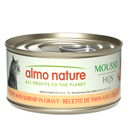 Almo Cat HQS Mousse Tuna Recipe With Shrimp In Gravy 2.47oz/70g