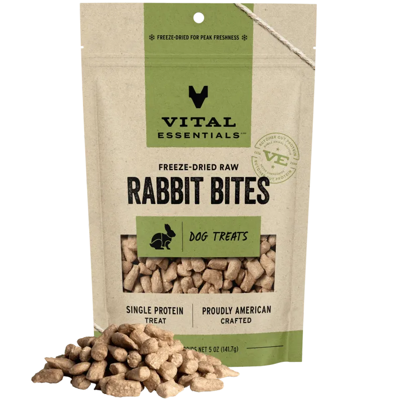 Vital Essentials Freeze Dried Rabbit Bites 5oz