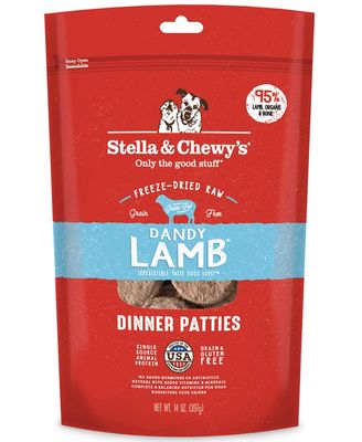 Stella &amp; Chewy Dog Freeze Dried Dinner Patties Dandy Lamb 14oz/397g