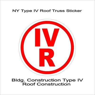 NY Type IV Roof Truss Sticker