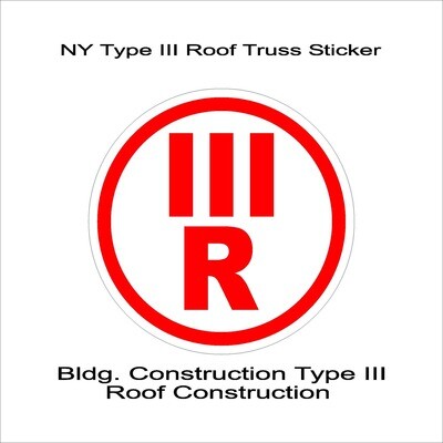 NY Type III Roof Truss Sticker