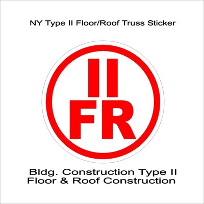 NY Type II Floor/Roof Truss Sticker
