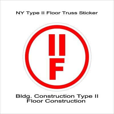 NY Type II Floor Truss Sticker