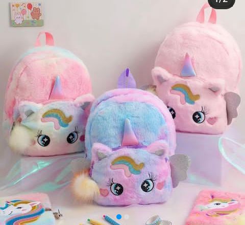 Sac peluche licorne pour garçon ou filles