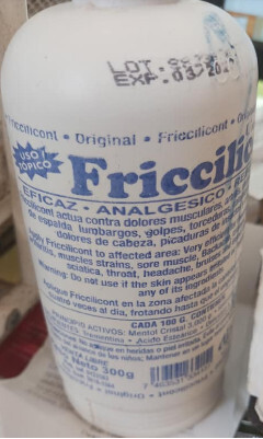 friccilicont 1 bouteille crème contre les douleurs musculaires arthrites maux de tète