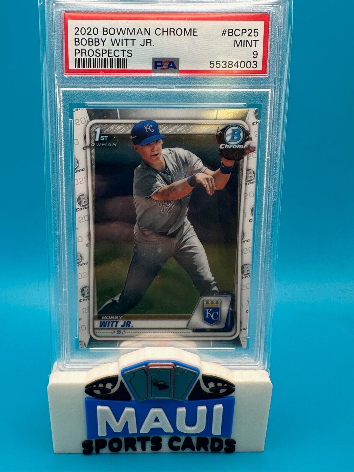 2020 BOWMAN CHROME PSA 9 BOBBY WITT JR #BCP-25 PROSPECTS