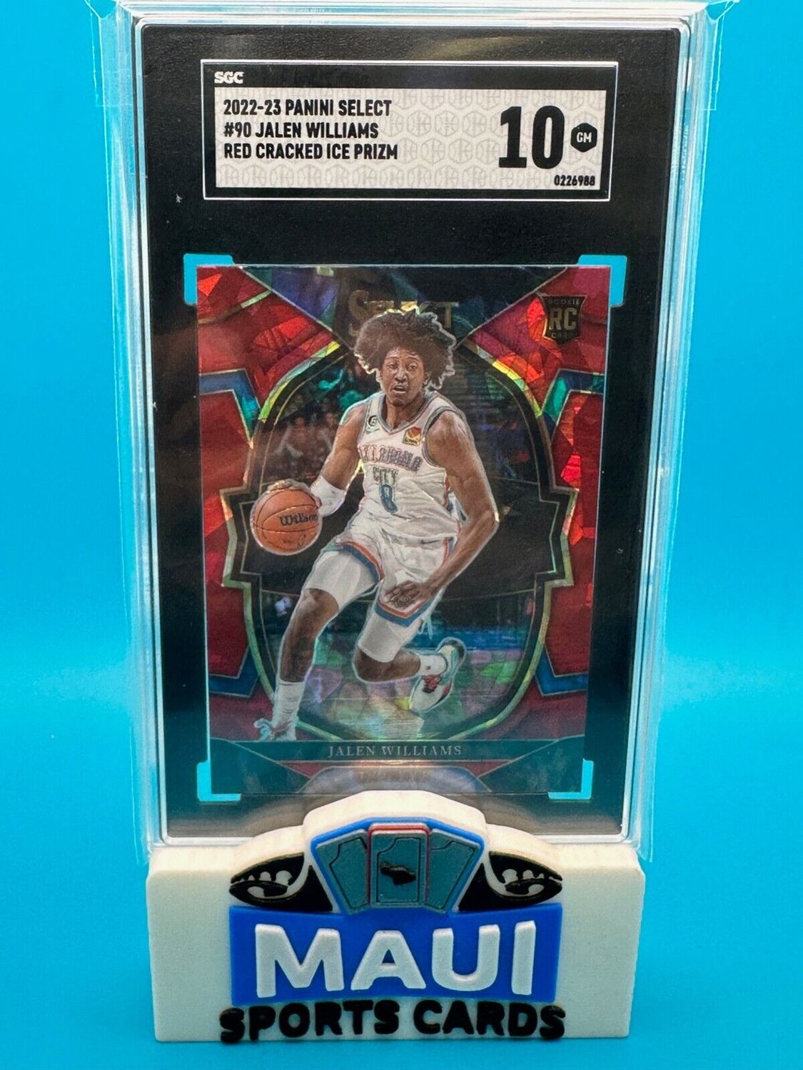 2022-23 PANINI SELECT SGC 10 RC JALEN WILLIAMS RED CRACKED ICE PRIZM #90