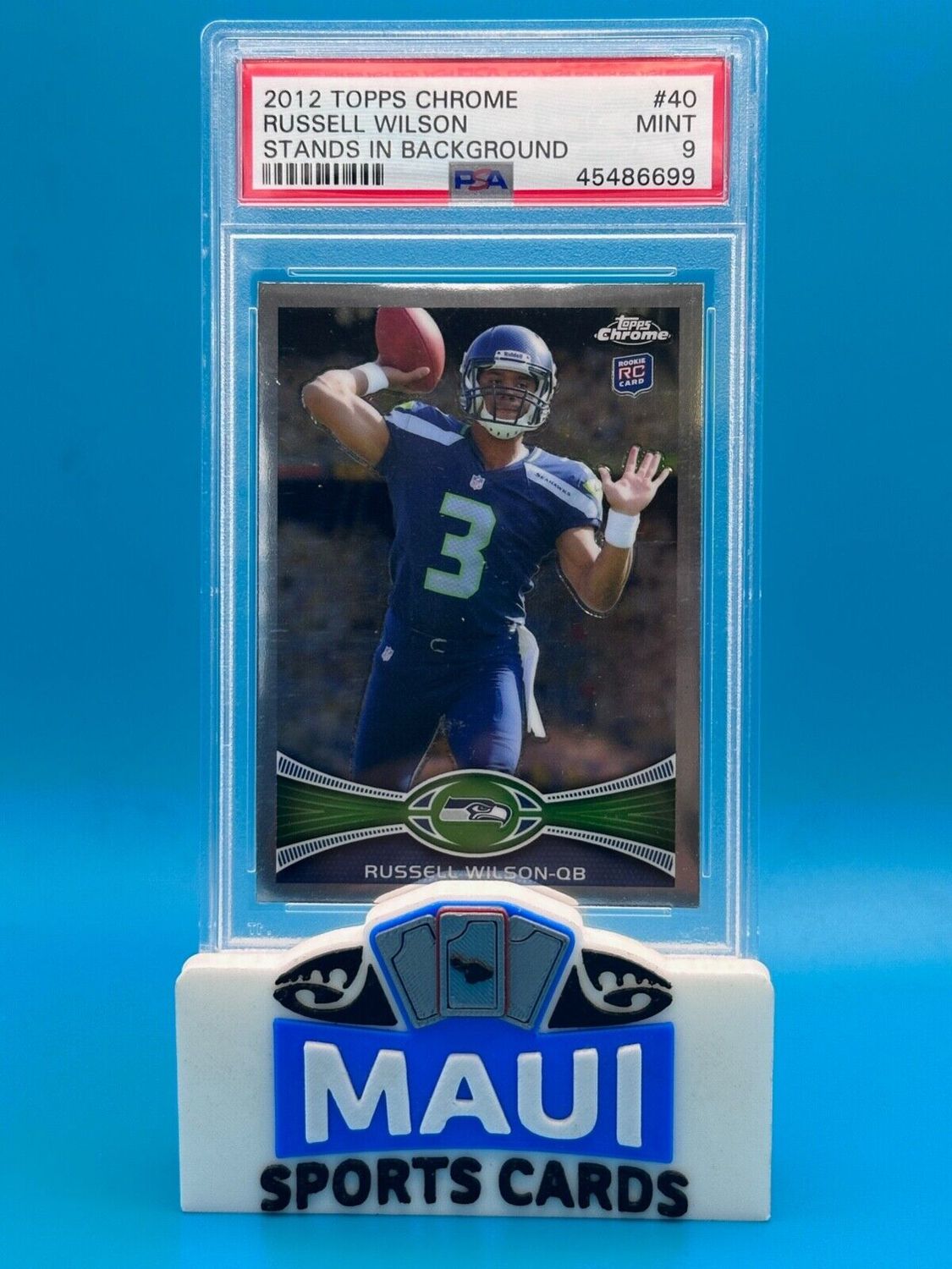 2012 TOPPS CHROME PSA 9 RUSSELL WILSON STANDS IN BACKGROUND RC #40