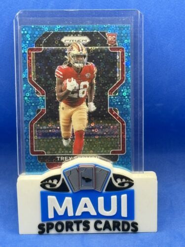 2021 Panini Prizm 48/79 Trey Sermon RC Blue Disco Prizm #354