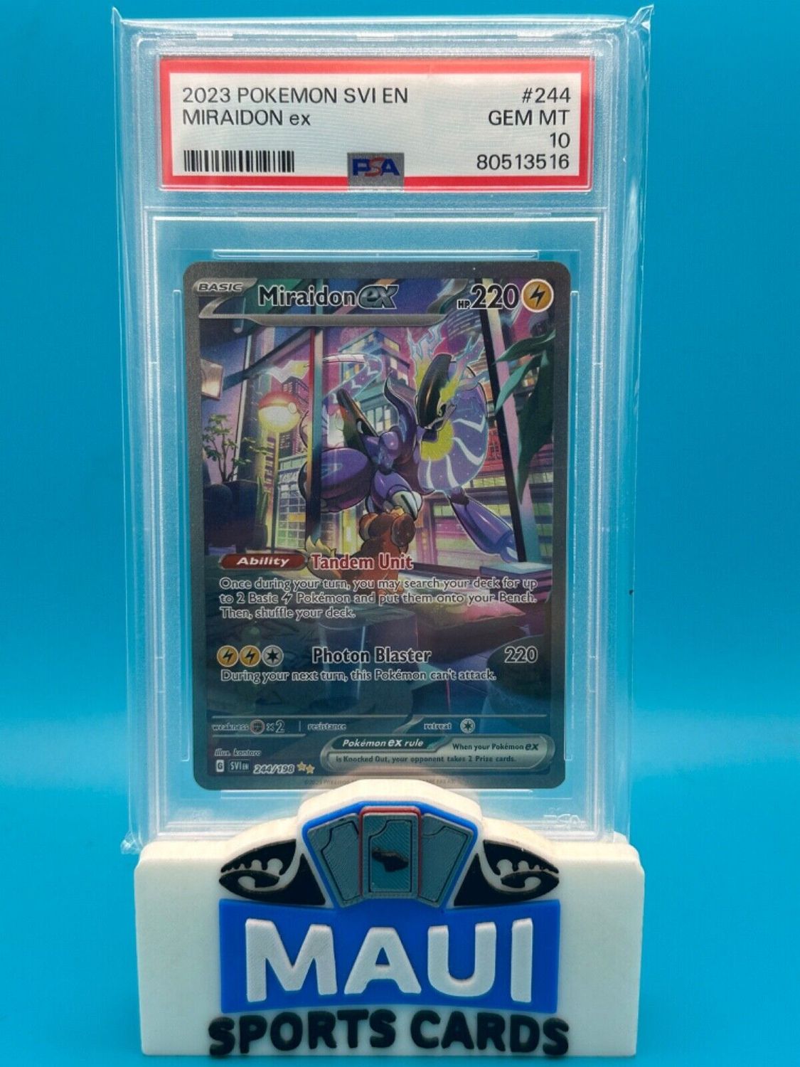 2023 POKEMON SVI EN MIRAIDON EX #244 PSA 10