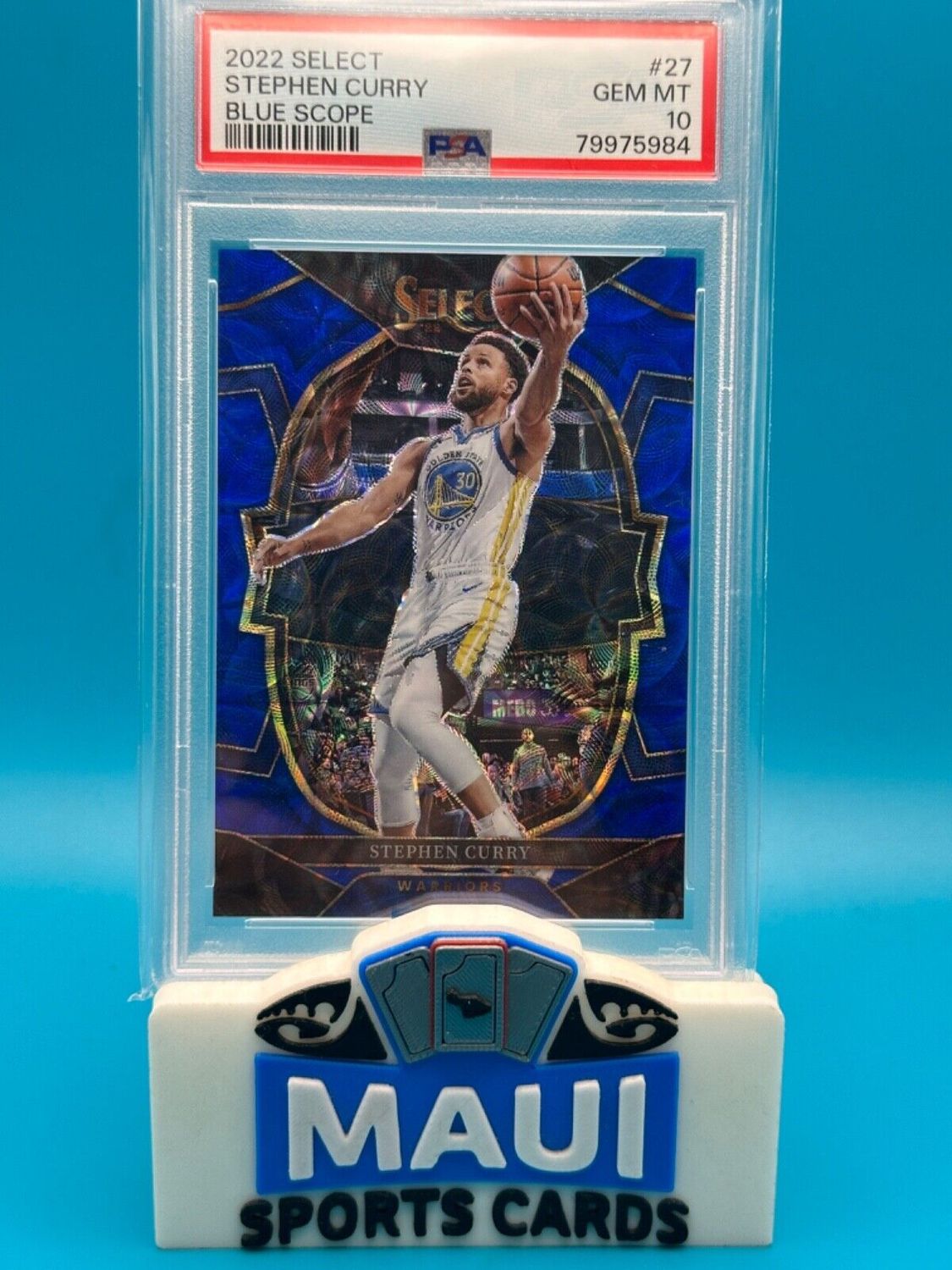 2020 SELECT 244/249 STEPHEN CURRY BLUE SCOPE PRIZM #27 PSA 10