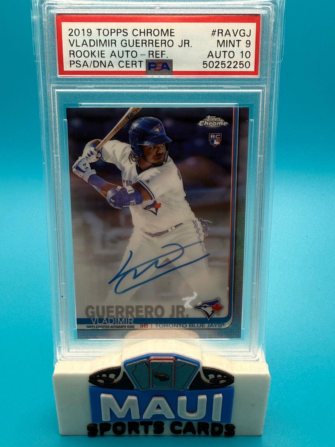 2019 Topps Chrome Refractor Vladimir Guerrero JR #RAVGJ Auto PSA 9/10 Auto