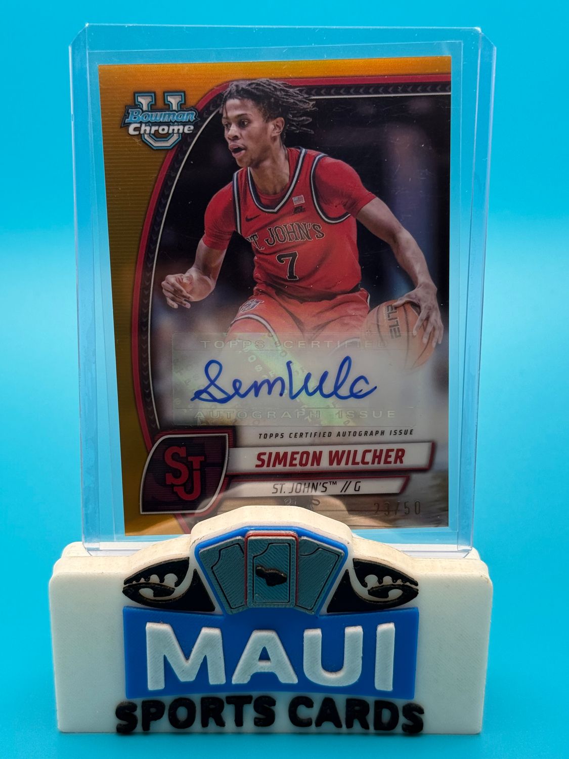 2025 Bowman U Chrome Gold Refractor 23/50 Simeon Wilcher #71 Auto
