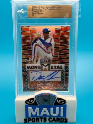 2024 Leaf Metal Pre Production Proof Prismatic Fire 1/1 Dwight Gooden Auto