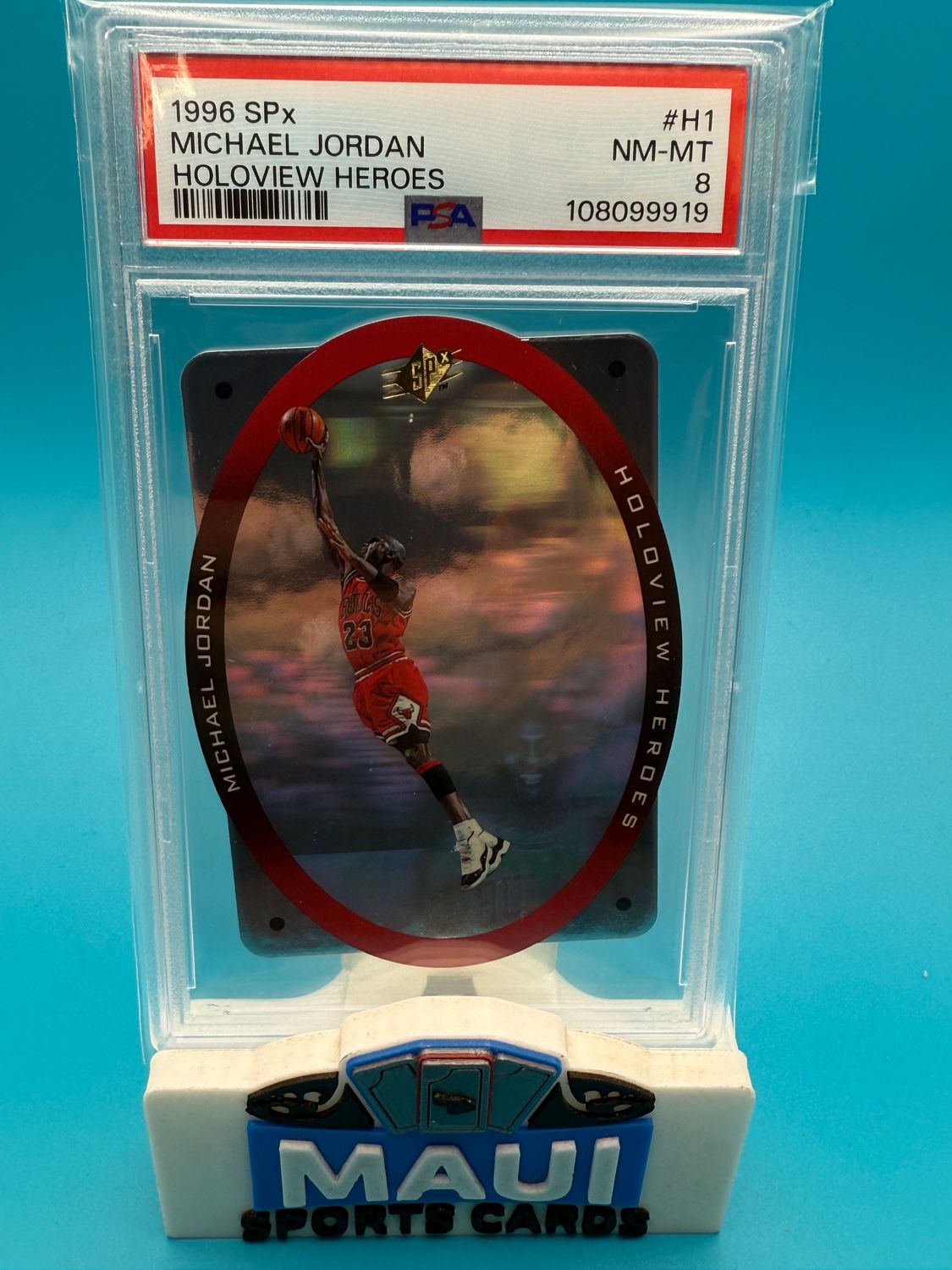 1996 SPx Holoview Heroes Die Cut Michael Jordan #H1 PSA 8