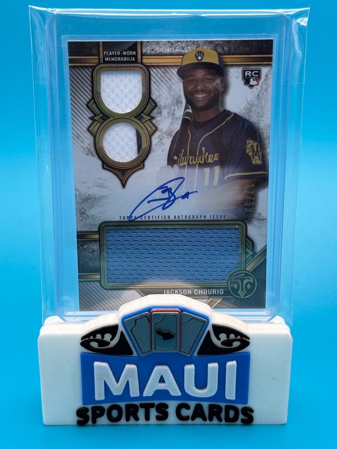 2024 Topps Triple Threads 17/99 Jackson Chourio Patch/Auto #RAR-JCH