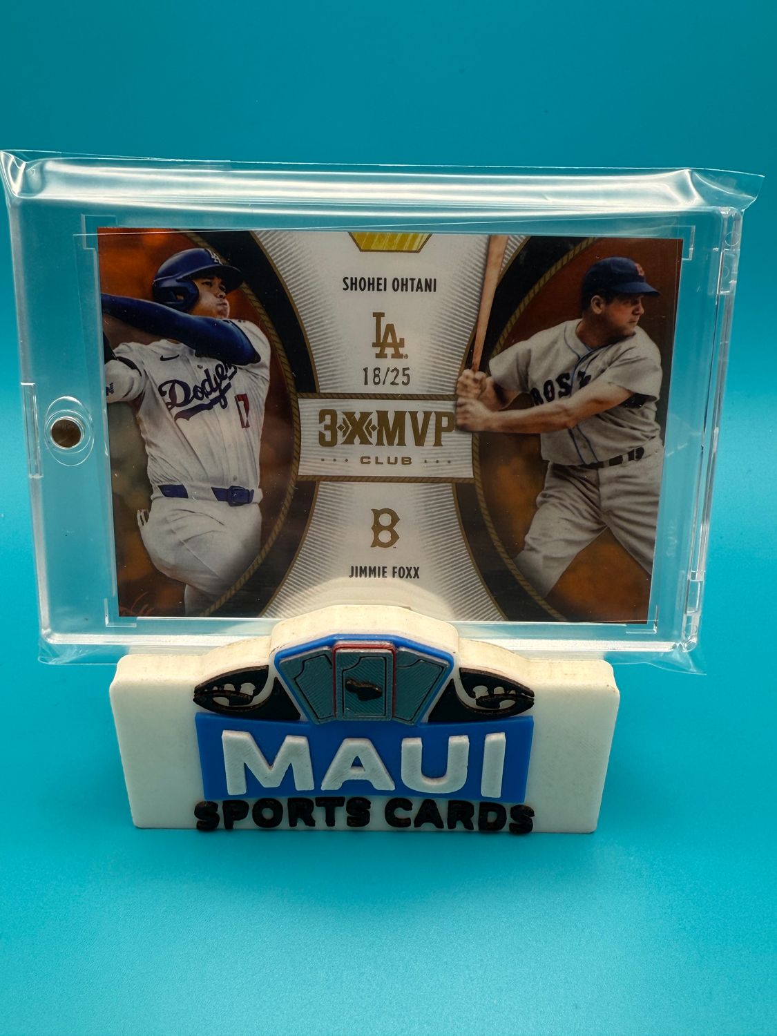 2025 Topps 3X MVP Orange 18/25 Shohei Ohtani/Jimmie Foxx #D11