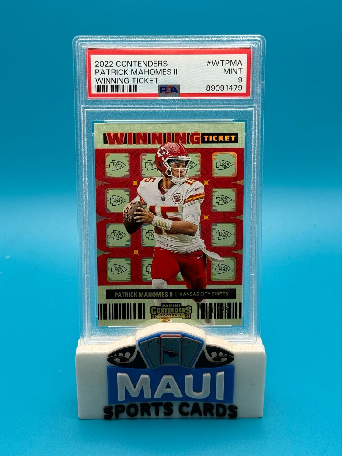 2022 Contenders Winning Ticket #WT-PMA 18/25 Patrick Mahomes PSA 9