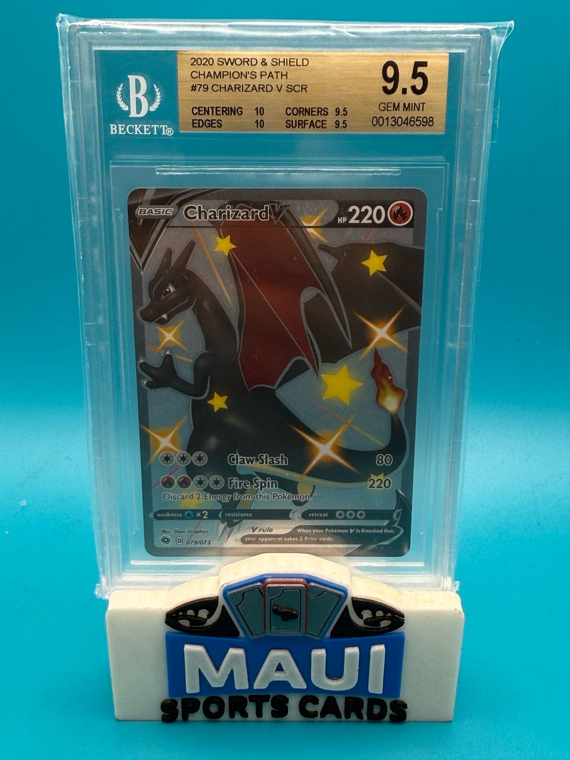 2020 Sword And Shield Champions Path #79 Charizard V Beckett 9.5