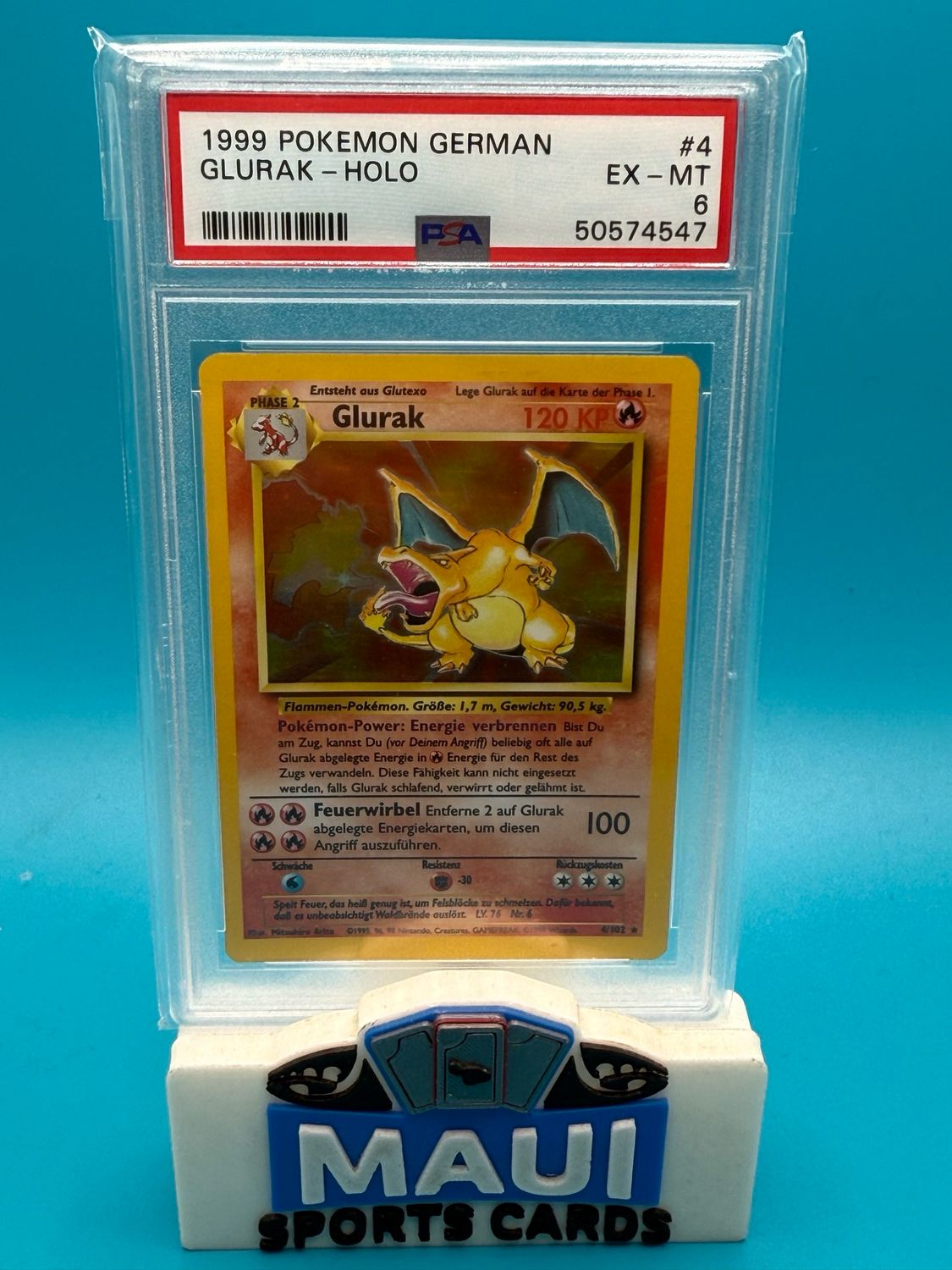1999 Pokemon German #4 Charizard Holographic PSA 6