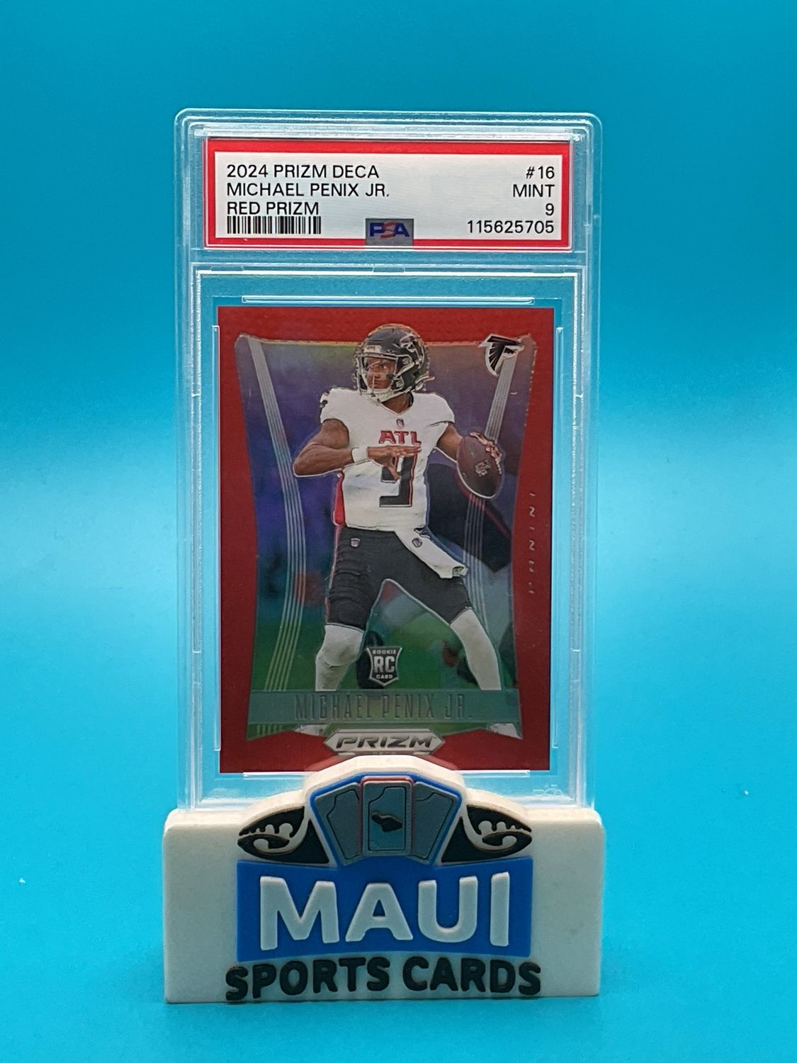 2024 Prizm Deca Red Prizm #16 /199 Michael Penix JR PSA 9