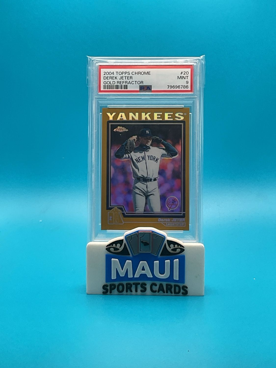 2004 Topps Chrome Gold Refractor #20 Derek Jeter PSA 9