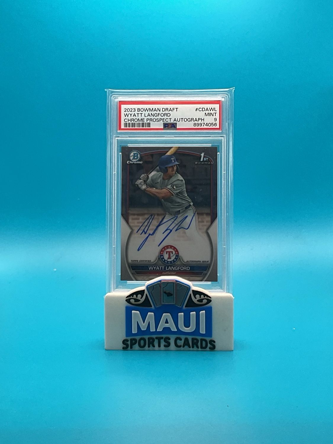2023 Bowman Chrome Draft Prospect #CDAWL Wyatt Langford Auto PSA 9