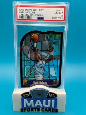 1999 Topps Gallery Gallery Of Heroes #GH10 Karl Malone PSA 8