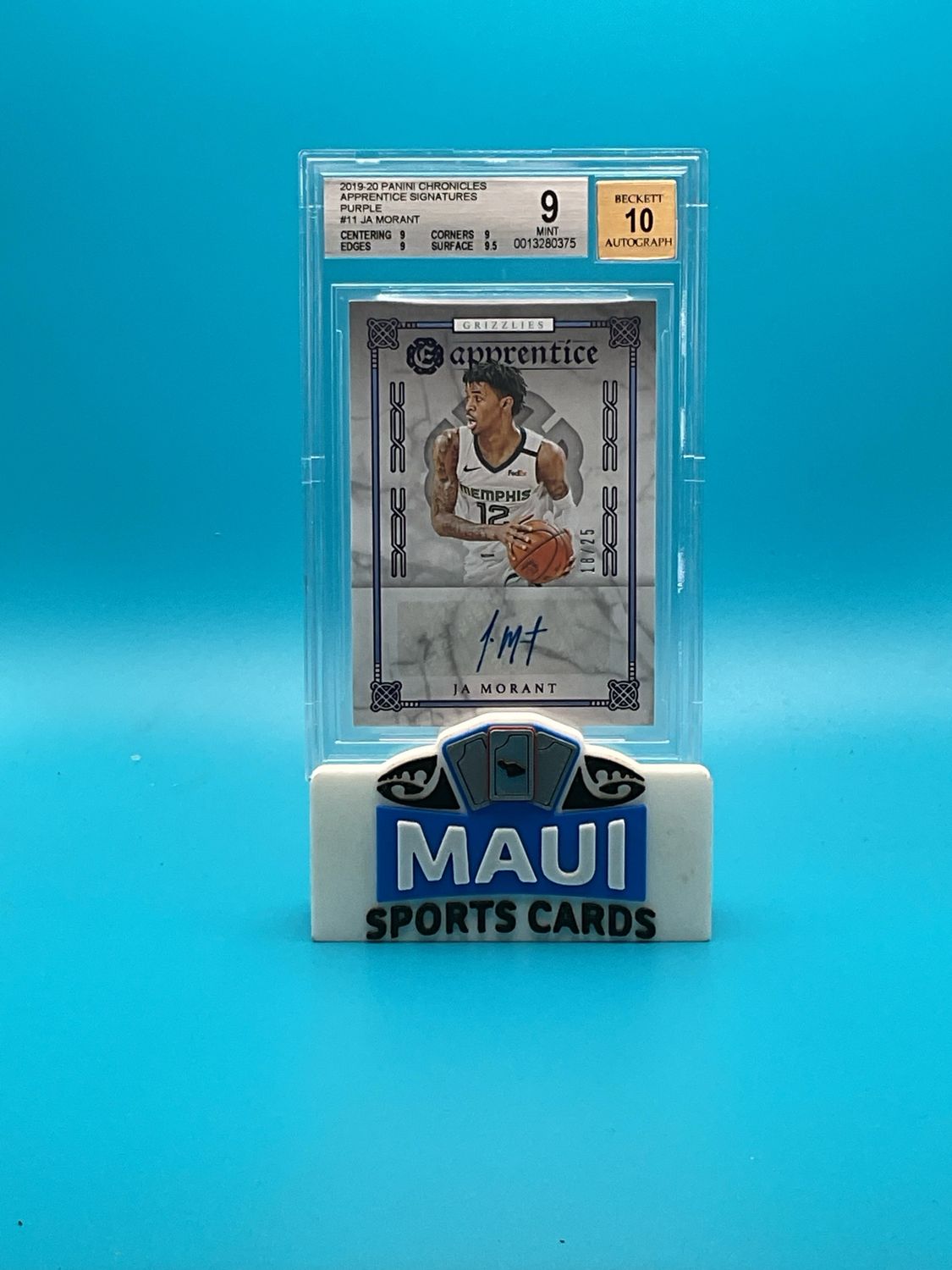 2020 Panini Chronicles Apprentice Signatures Purple #11 /25 Ja Morant Auto BGS 9