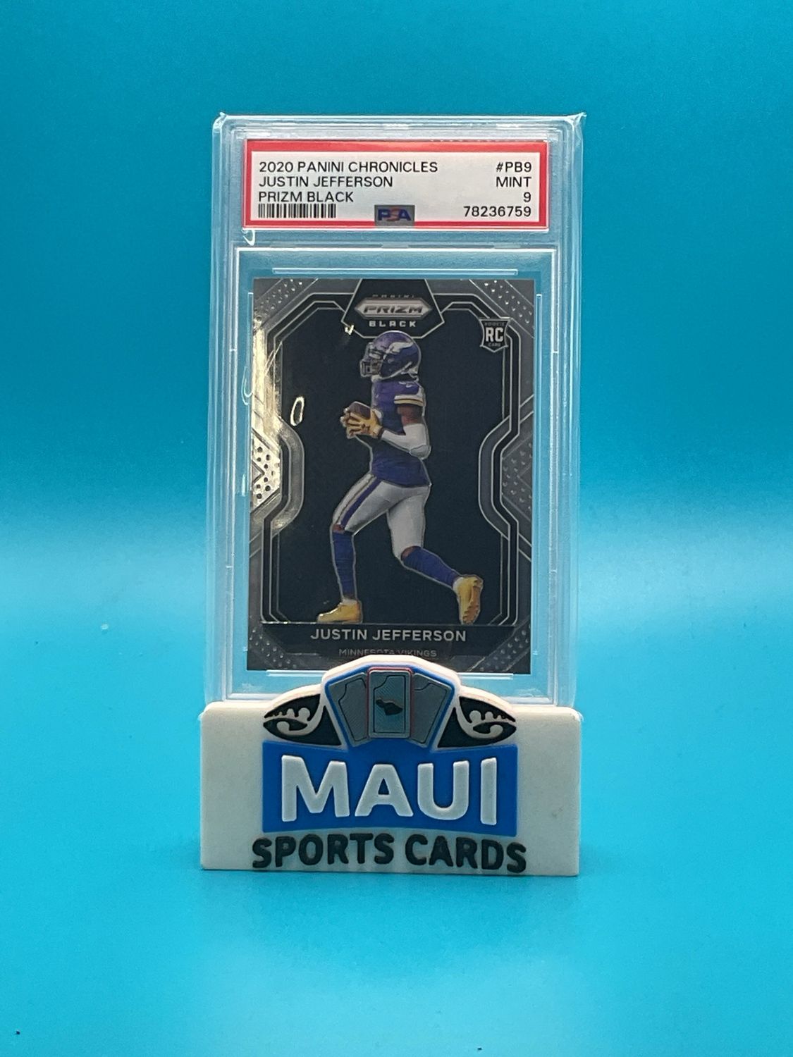 2020 Panini Chronicles Prizm Black #PB-9 Justin Jefferson PSA 9