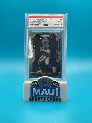 2020 Panini Chronicles Prizm Black #PB-9 Justin Jefferson PSA 9