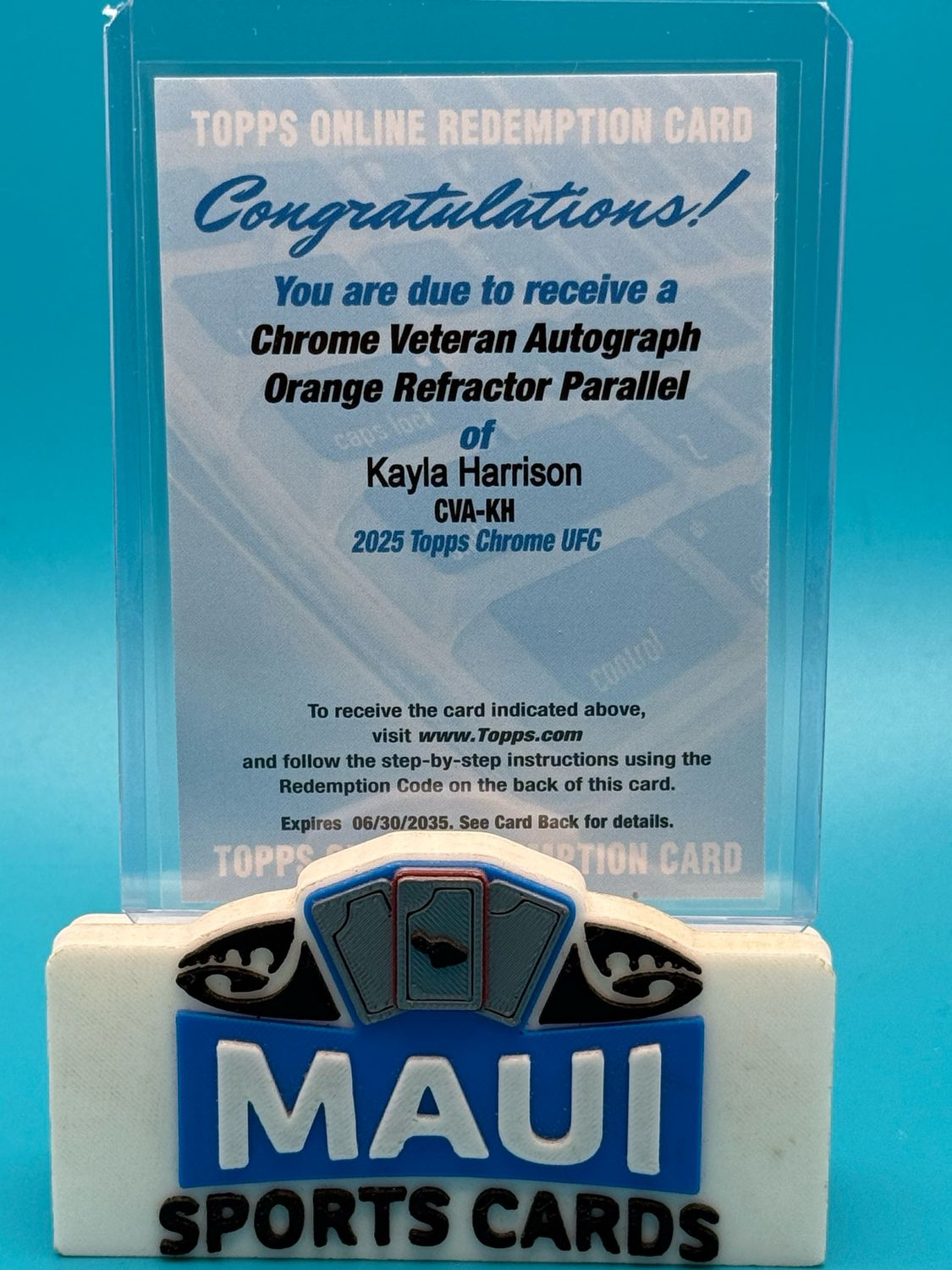2025 Topps Chrome UFC Online Redemption Card #CVA-KH Kayla Harrison Auto
