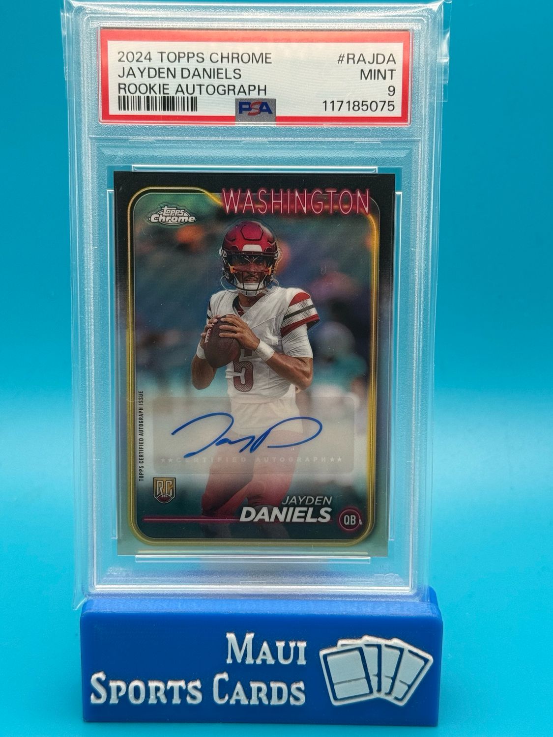 2024 Topps Chrome Silver Refractor Jayden Daniels #RA-JDA PSA 9 Auto