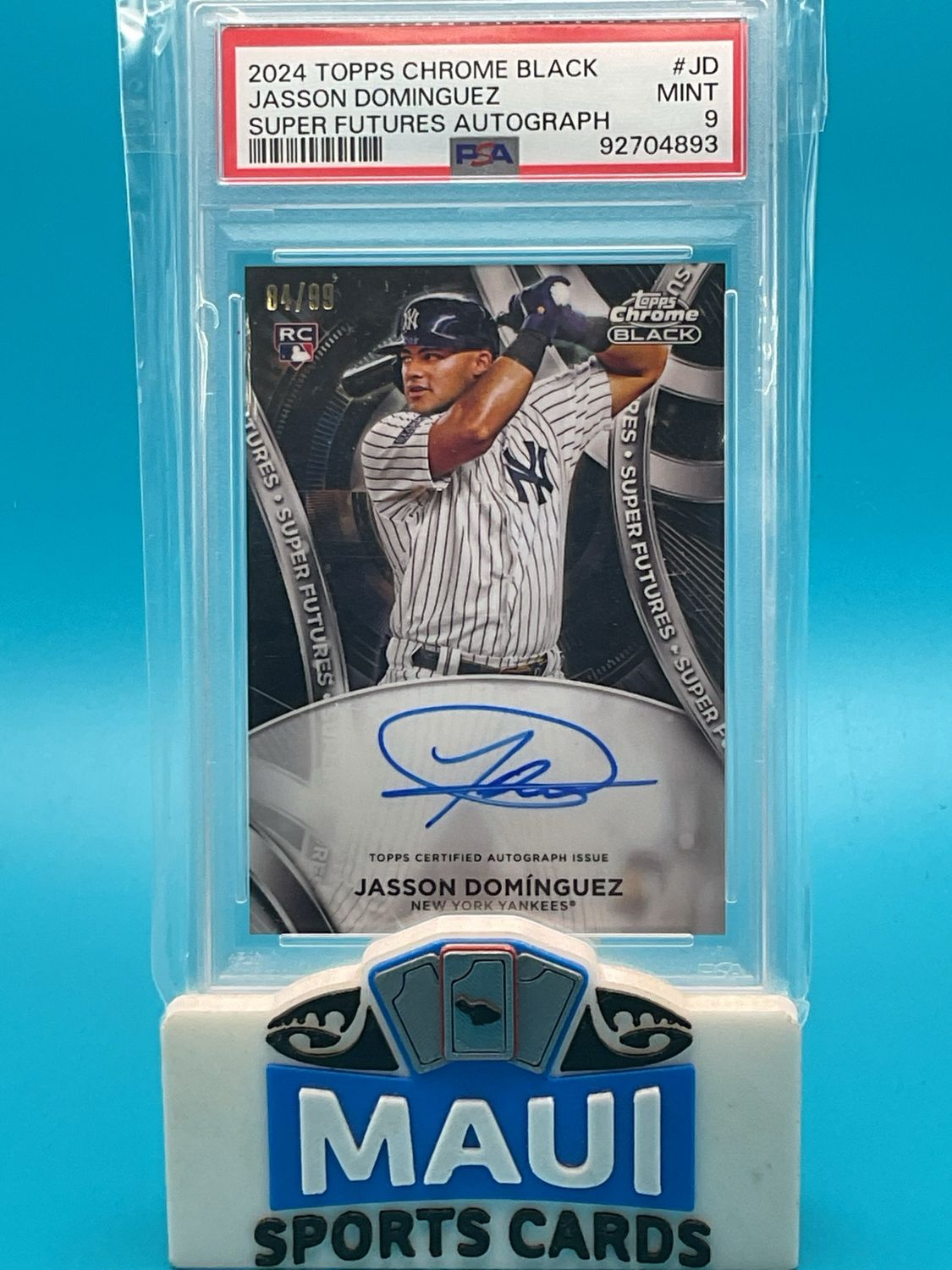 2024 Topps Chrome Black Super Futures #SFA-JD /99 Jasson Dominguez Auto PSA 9