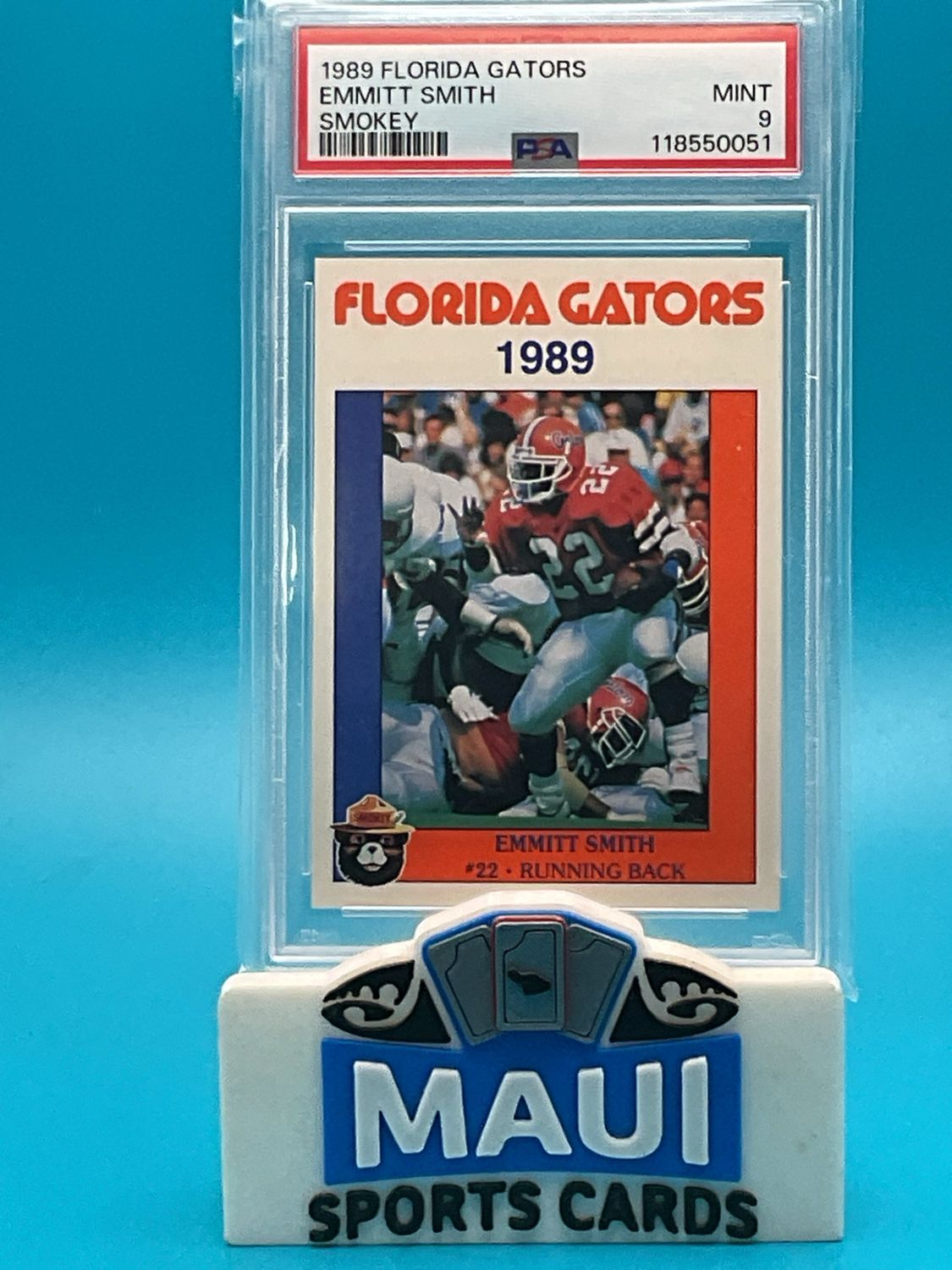 1989 Florida Gators Smokey The Bear Emmit Smith PSA 9