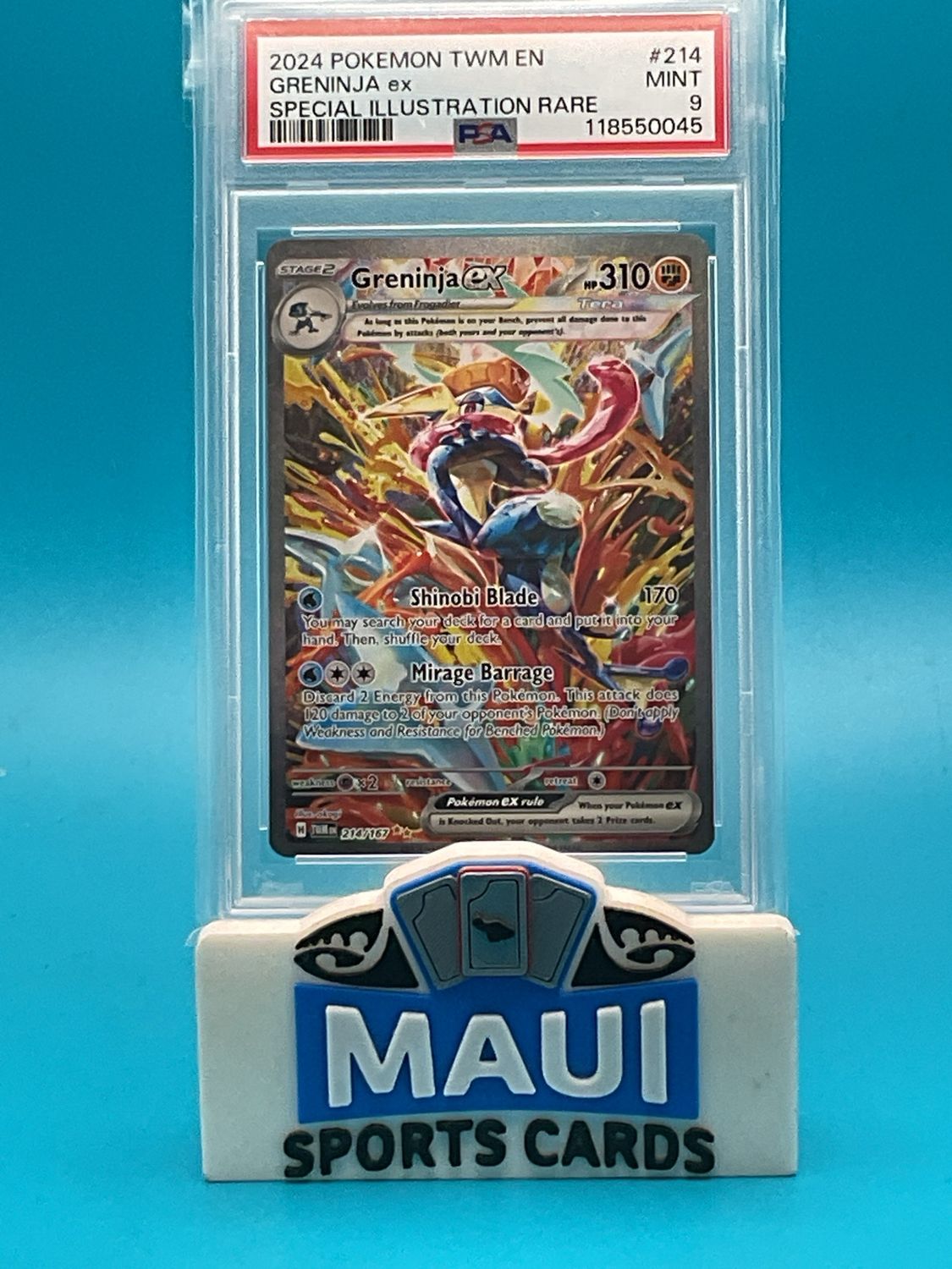 2024 Pokemon Twilight Masquerade SIR #214 Greninja ex PSA 9
