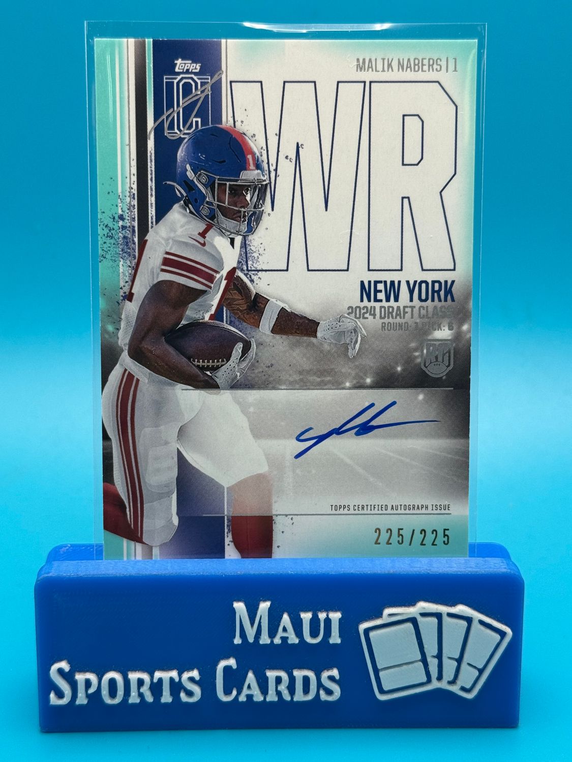 2024 Topps Signature Class Aqua 225/225 Malik Nabers #RCA-MN Auto