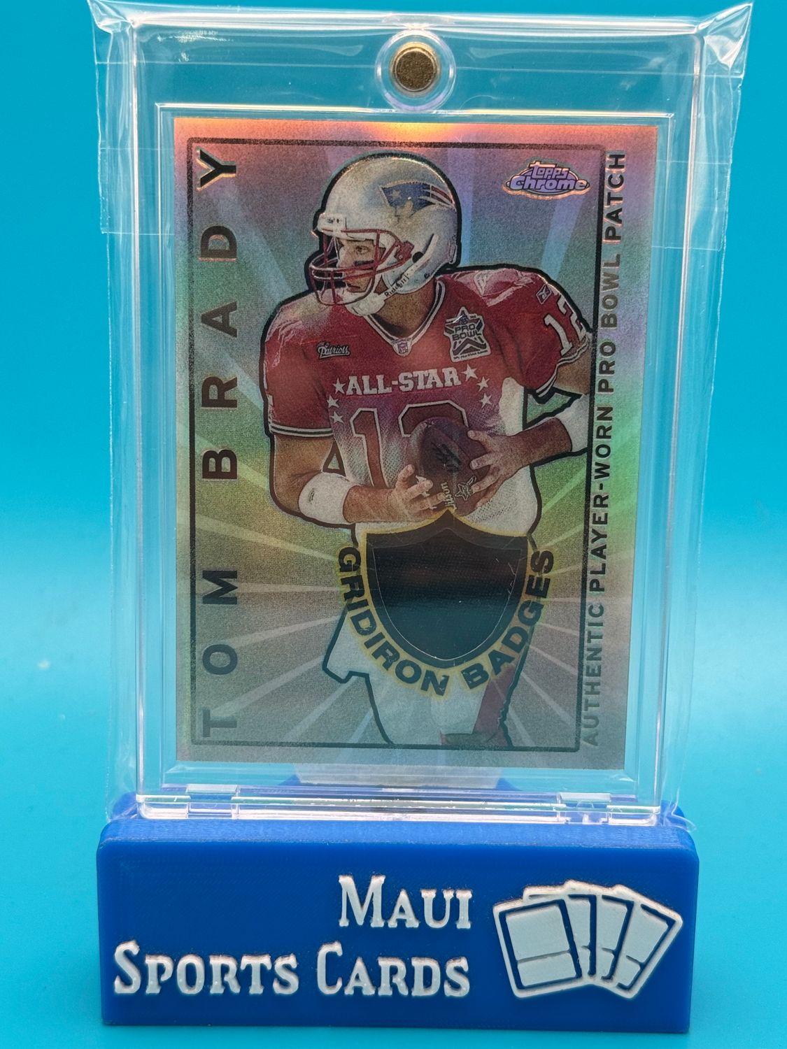 2002 Topps Chrome Gridiron Badges 079/200 Tom Brady #GB-TB