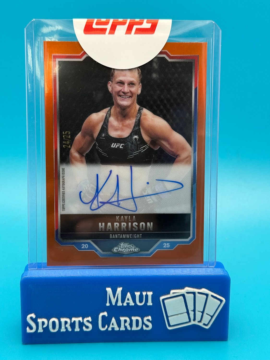 2025 Topps Chrome Orange Refractor 24/25 Kayla Harrison #CVA-KH Auto