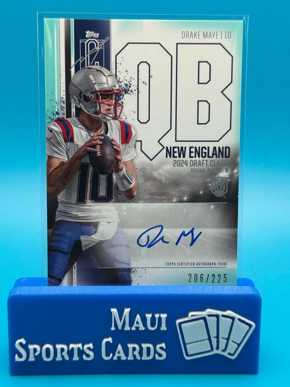 2024 Topps Signature Class Aqua 206/225 Drake Maye #RCA-DM Auto