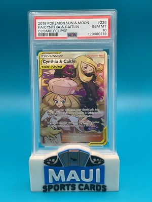 Pokemon Cynthia &amp; Caitlin Tag Team #228 PSA 10