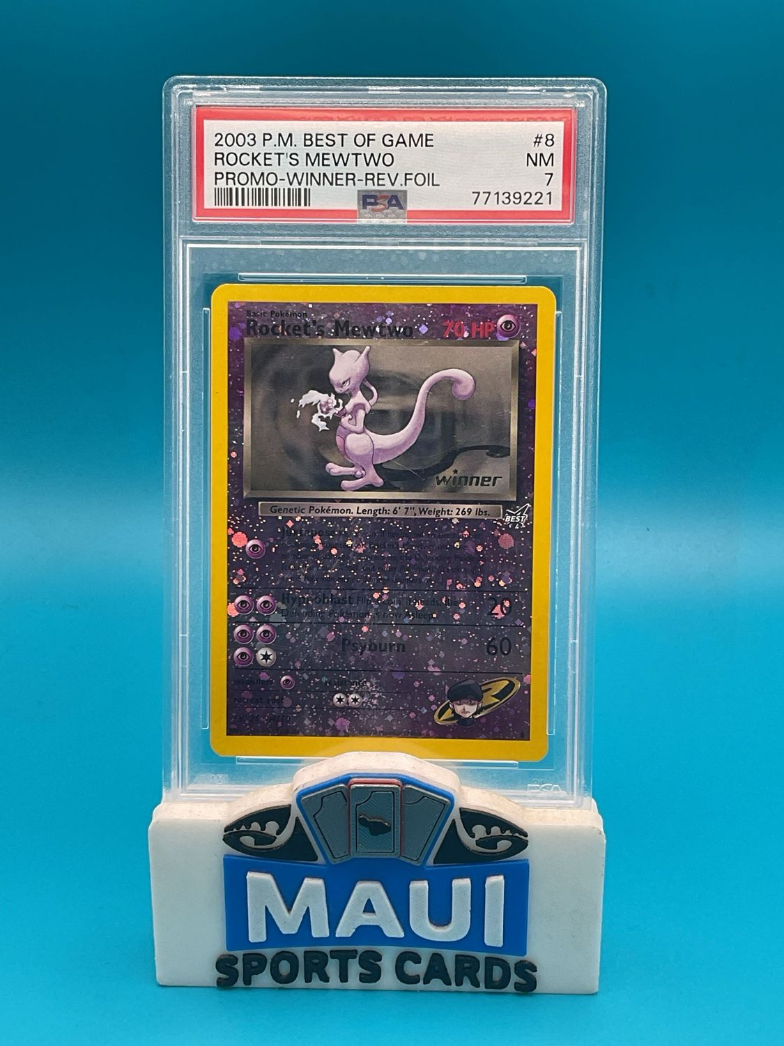 Pokemon Rocket’s Mewtwo Winner Promo #8 PSA 7